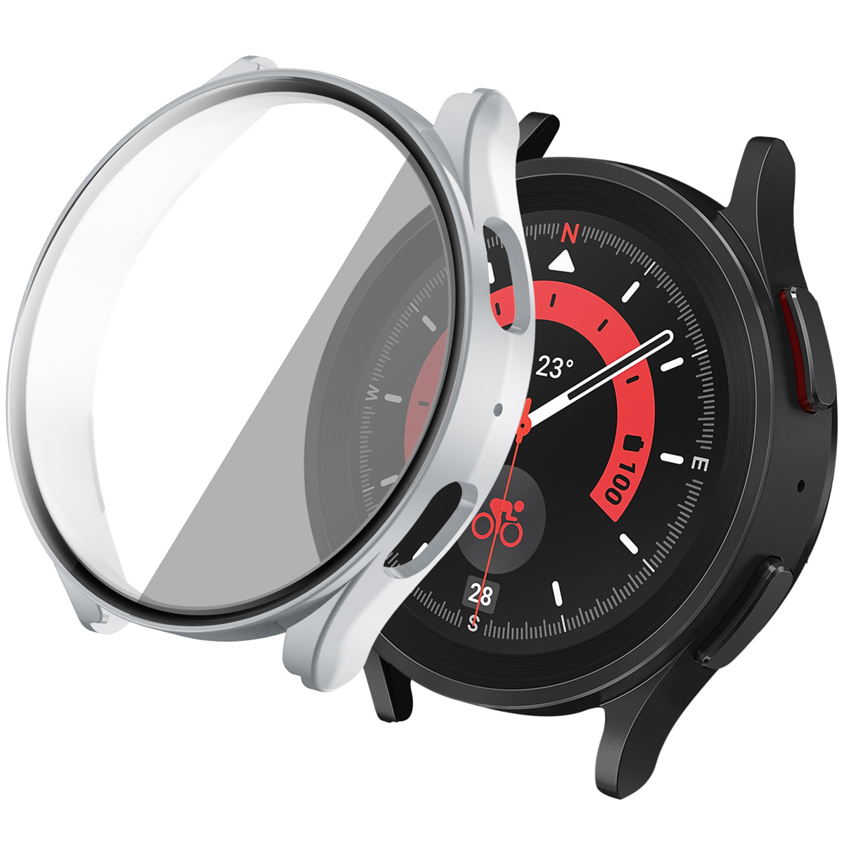 imoshion Full Cover Hardcase voor de Samsung Galaxy Watch 5 - 44 mm - Zilver