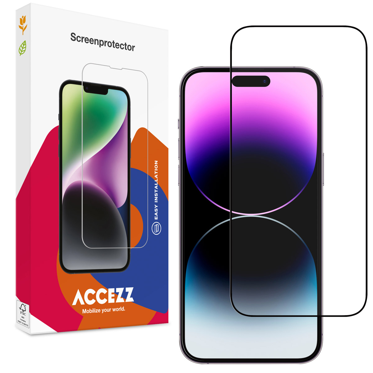 Accezz Protection d'écran en verre trempé Full Cover Apple iPhone 15 Pro Max