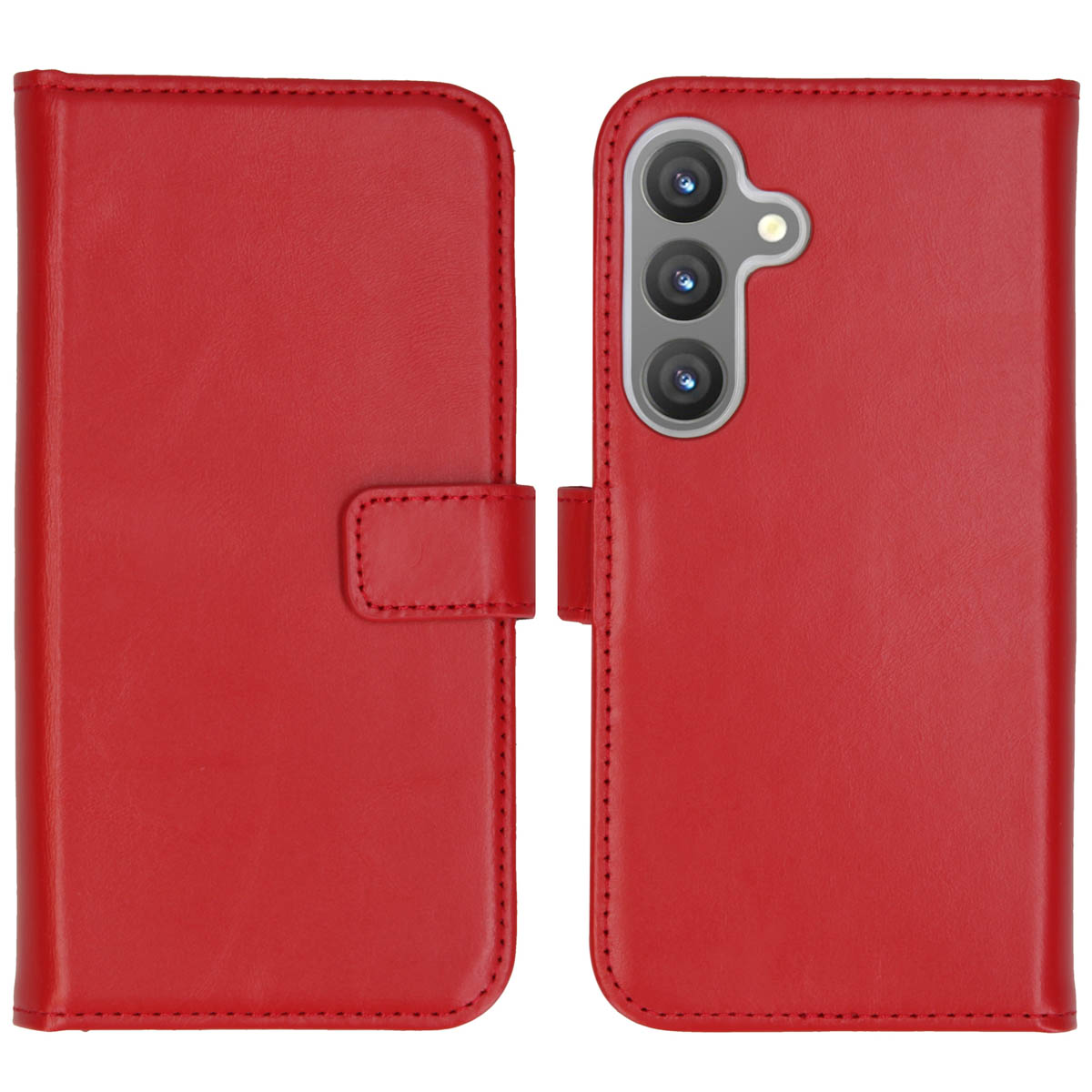 Selencia Echt Leren Bookcase voor de Samsung Galaxy S24 - Rood