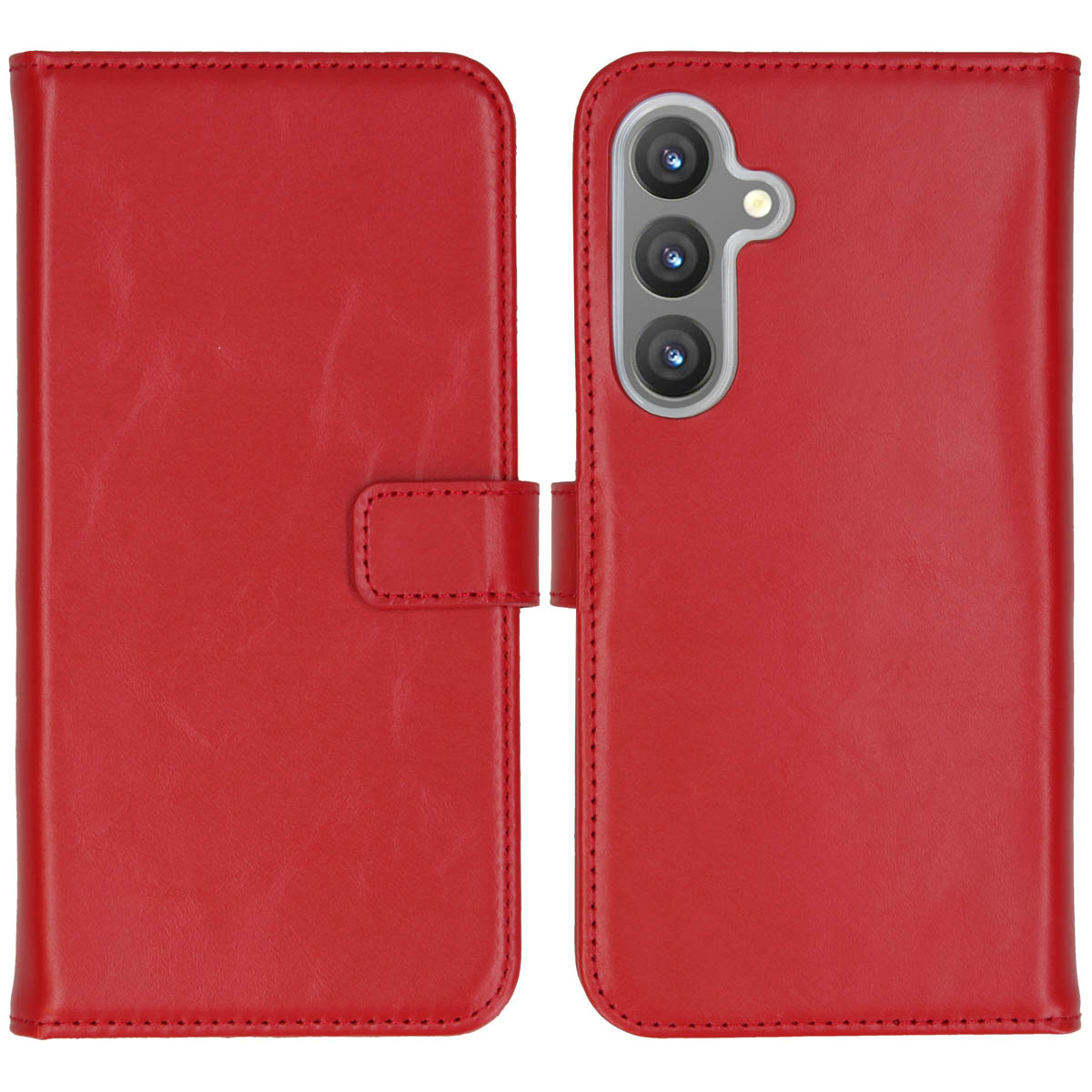 Selencia Echt Leren Bookcase voor de Samsung Galaxy S24 Plus - Rood