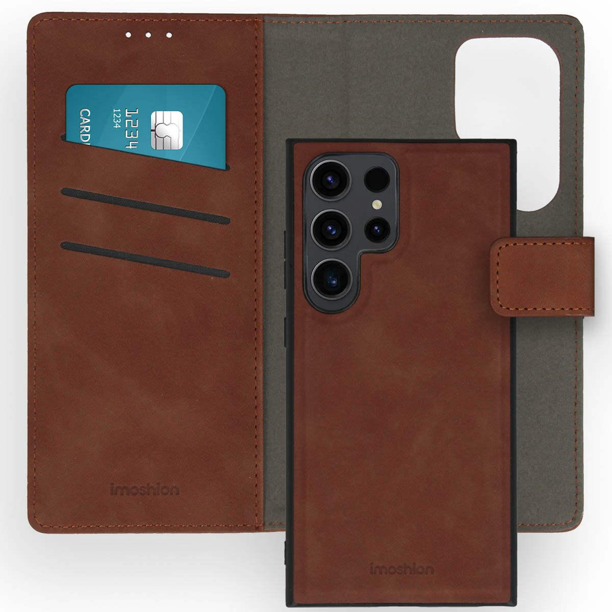 imoshion Etui de télephone luxe 2-en-1 amovible Samsung Galaxy S24 Ultra - Marron