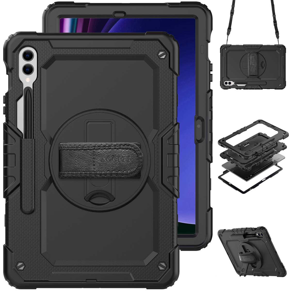 Accezz Coque arrière Defender XT Samsung Galaxy Tab S10 Plus / Tab S9 FE Plus / Tab S9 Plus - Noir