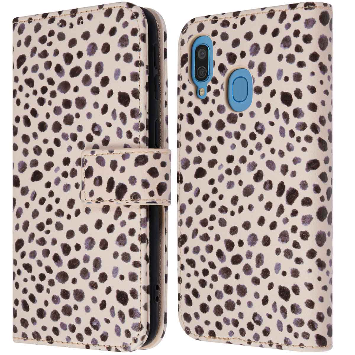 imoshion Design Bookcase voor de Samsung Galaxy A40 - Black And White Dots