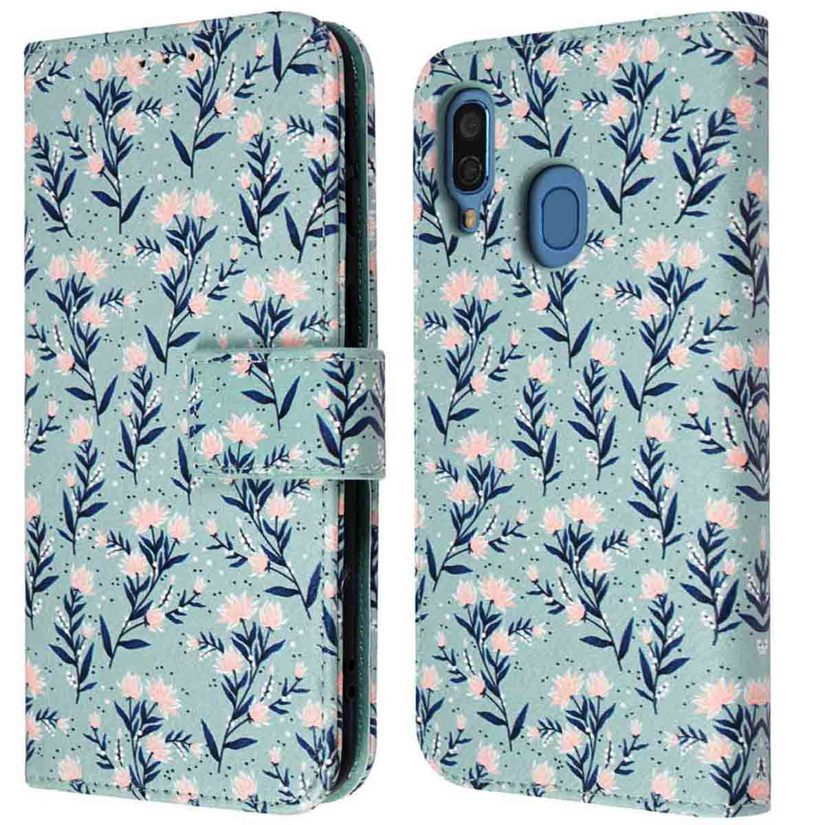imoshion Design Bookcase voor de Samsung Galaxy A40 - Blue Flowers