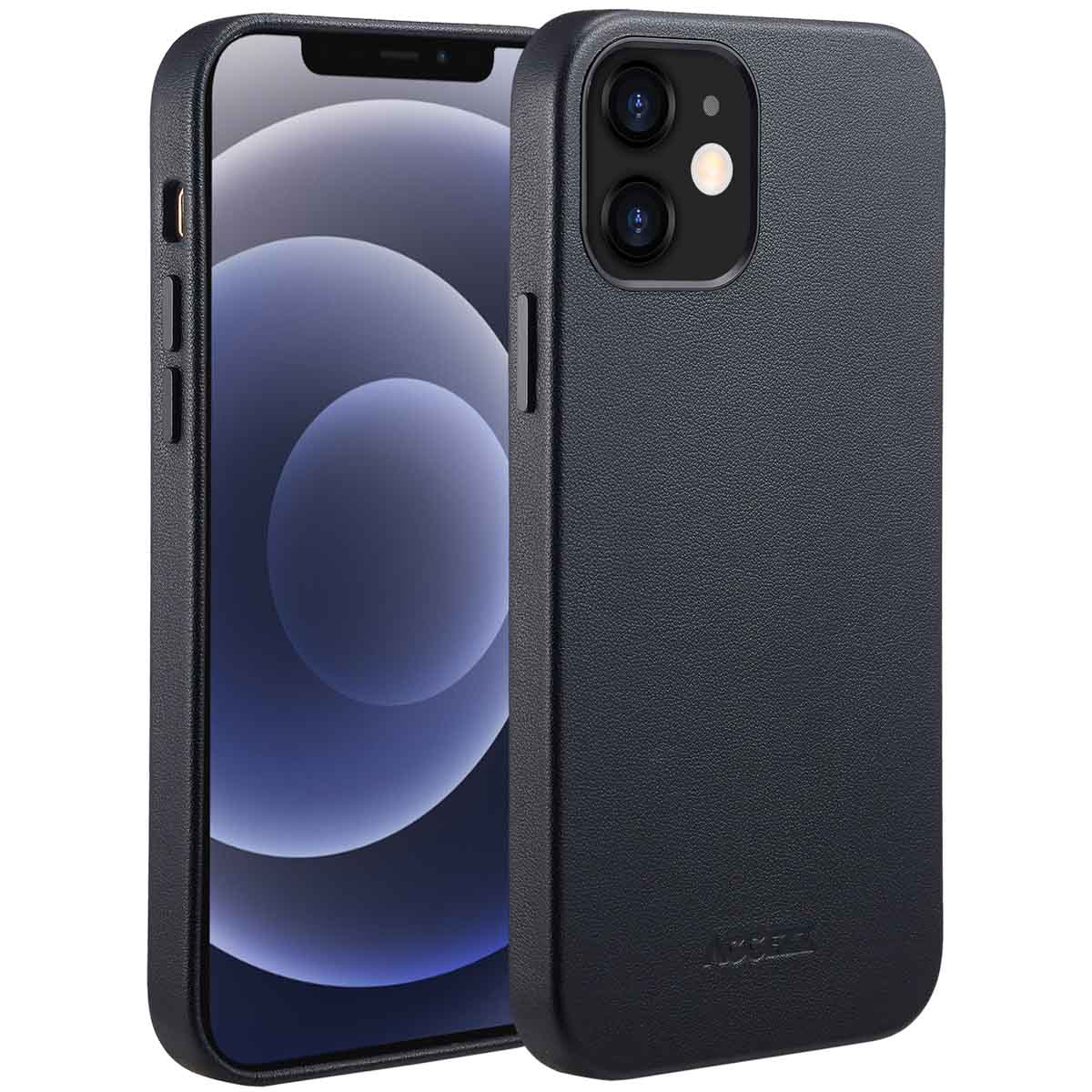 Accezz MagSafe Leather Backcover voor de Apple iPhone 12 (Pro) - Onyx Black