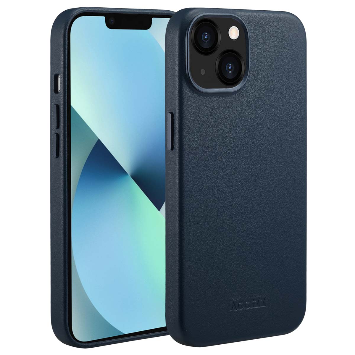 Accezz MagSafe Leather Backcover voor de Apple iPhone 13 - Nightfall Blue