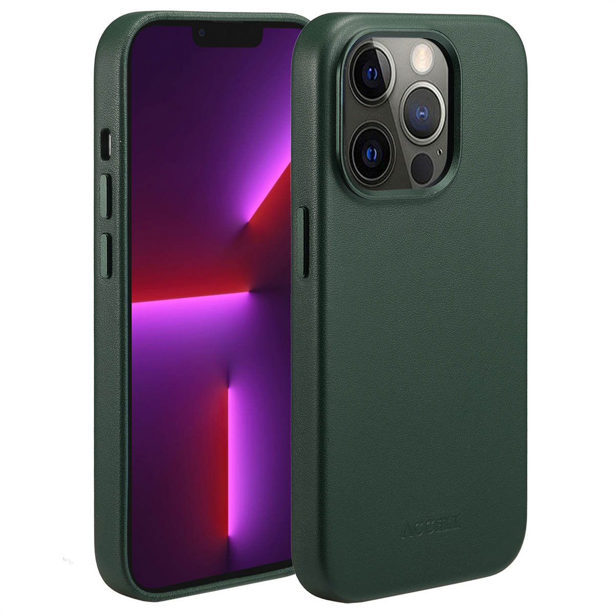 Accezz MagSafe Leather Backcover voor de Apple iPhone 13 Pro - Cedar Green