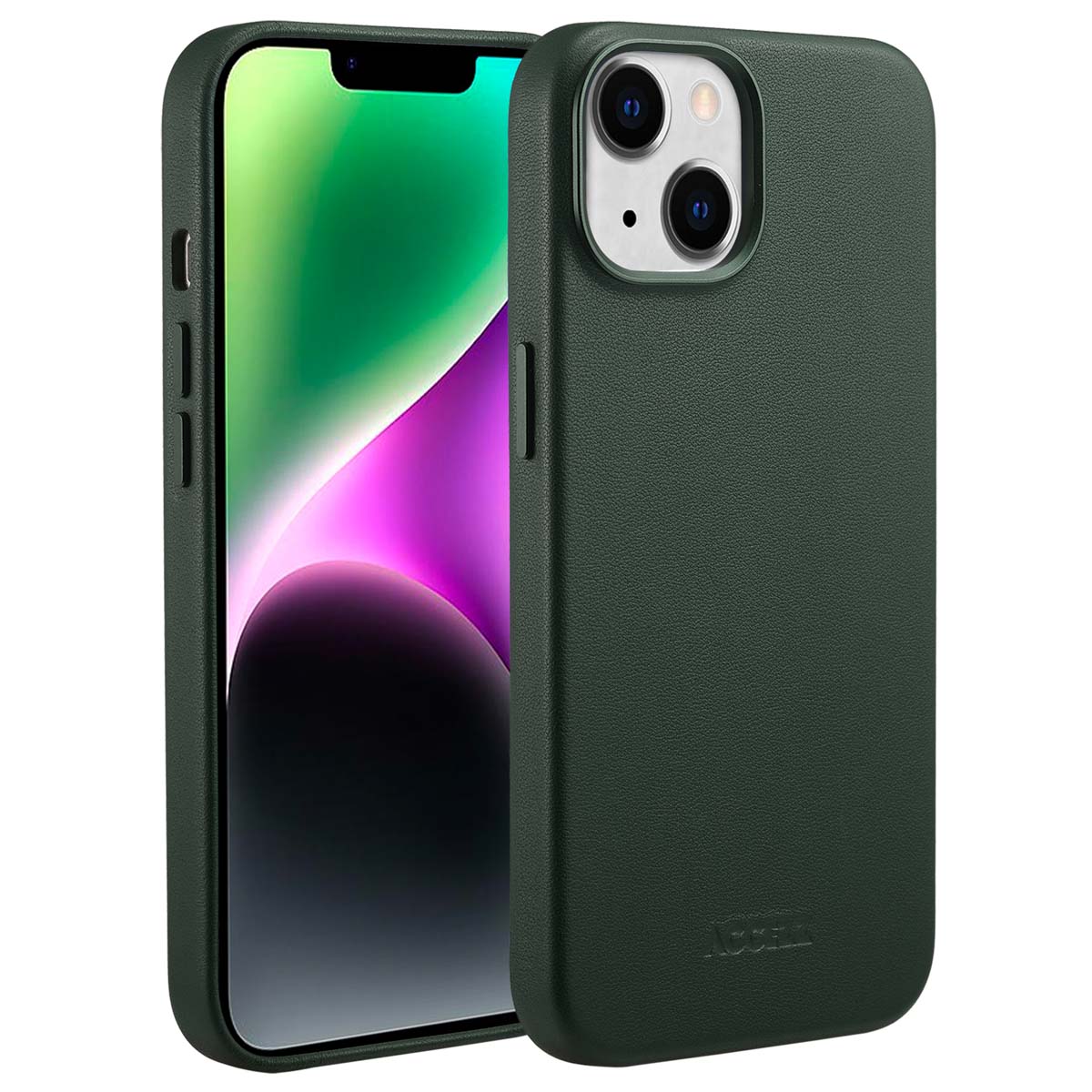 Accezz MagSafe Leather Backcover voor de Apple iPhone 14 - Cedar Green