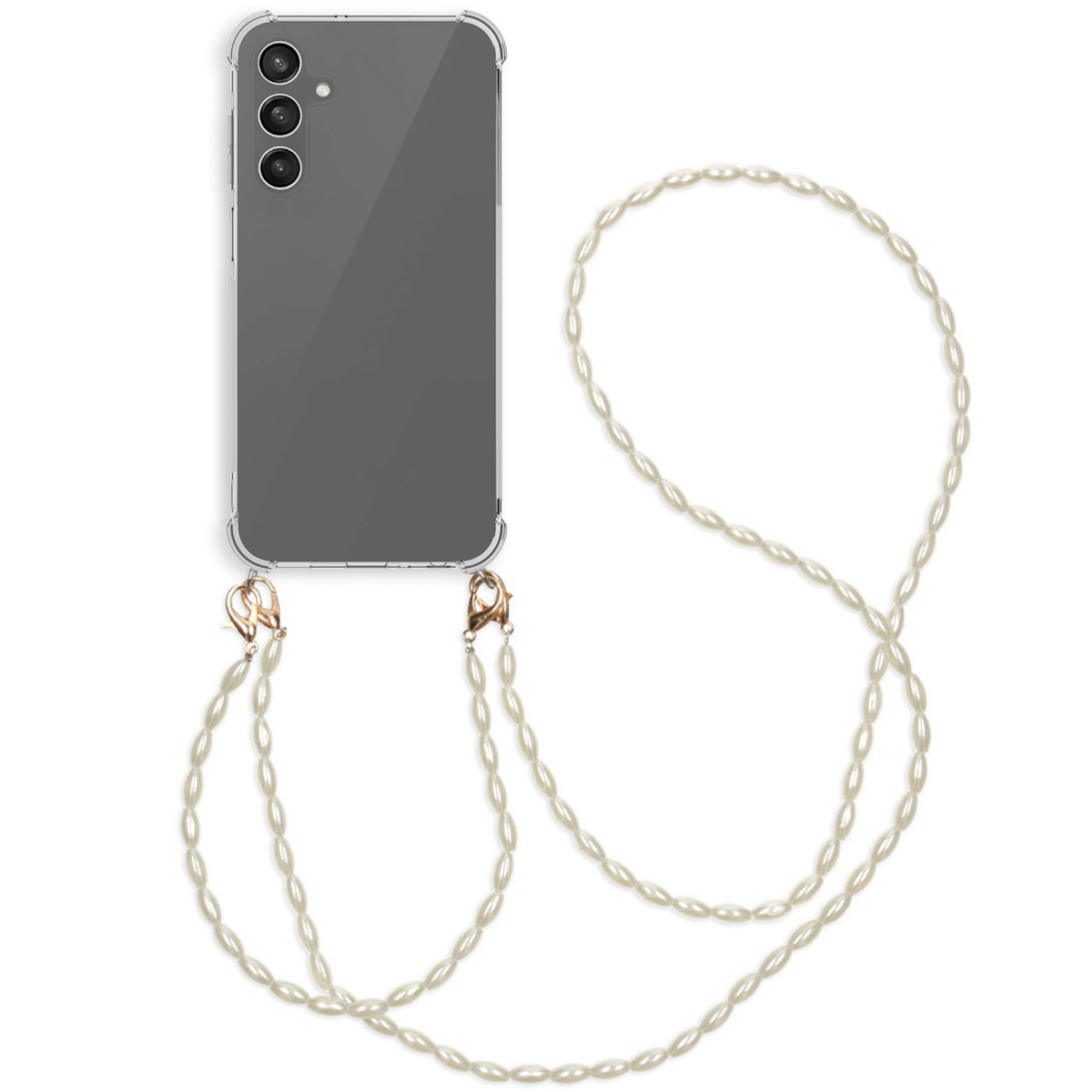 imoshion Coque avec dragonne + bracelet - Perles Samsung Galaxy A25 (5G) - Transparent