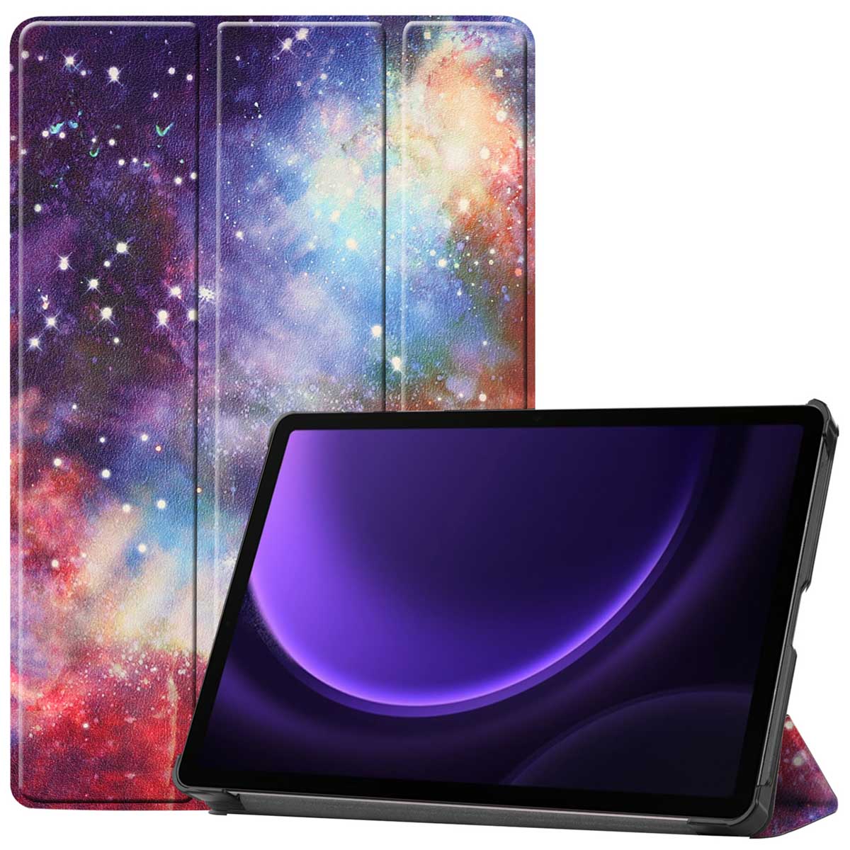 imoshion Design Trifold Bookcase voor de Samsung Galaxy Tab S9 11.0 inch / S10 Lite / S10 FE / S9 FE 10.9 inch - Space