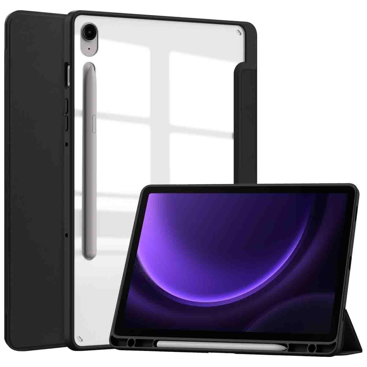 imoshion Coque tablette rigide Trifold Samsung Galaxy Tab S9 11.0 pouces / Tab S10 FE / S9 FE 10.9 pouces - Noir