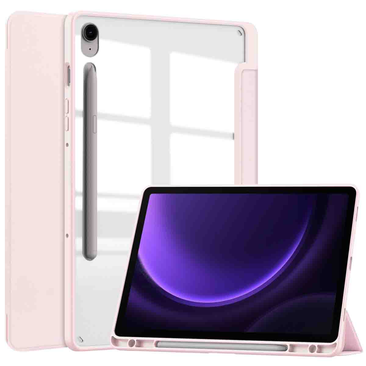 imoshion Trifold Hardcase Bookcase voor de Samsung Galaxy Tab S10 Lite / S9 11.0 inch / Tab S10 FE / S9 FE 10.9 inch - Roze