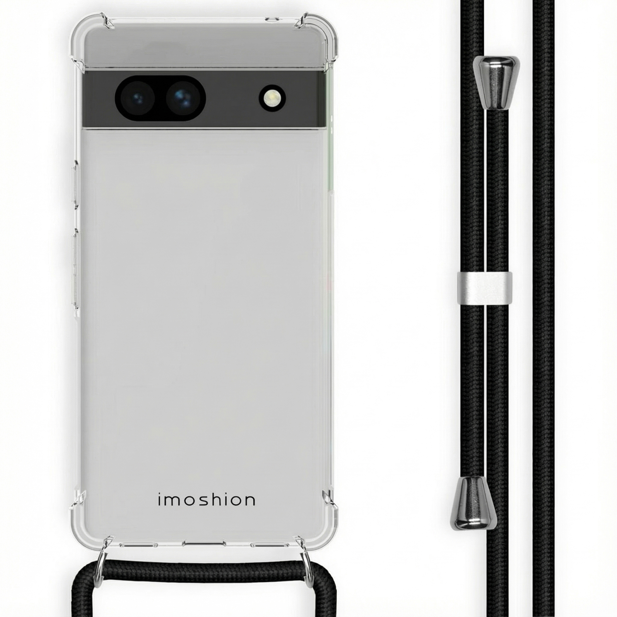 imoshion Coque arrière Transparente avec cordon Google Pixel 7a - Noir