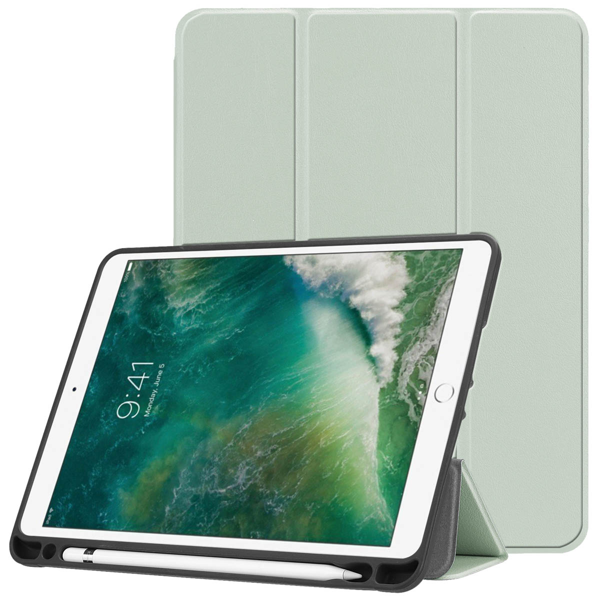 imoshion Trifold Bookcase voor de Apple iPad 6 (2018) 9.7 inch / iPad 5 (2017) 9.7 inch / Air 2 (2014)/Air 1 (2013) - Lichtgroen