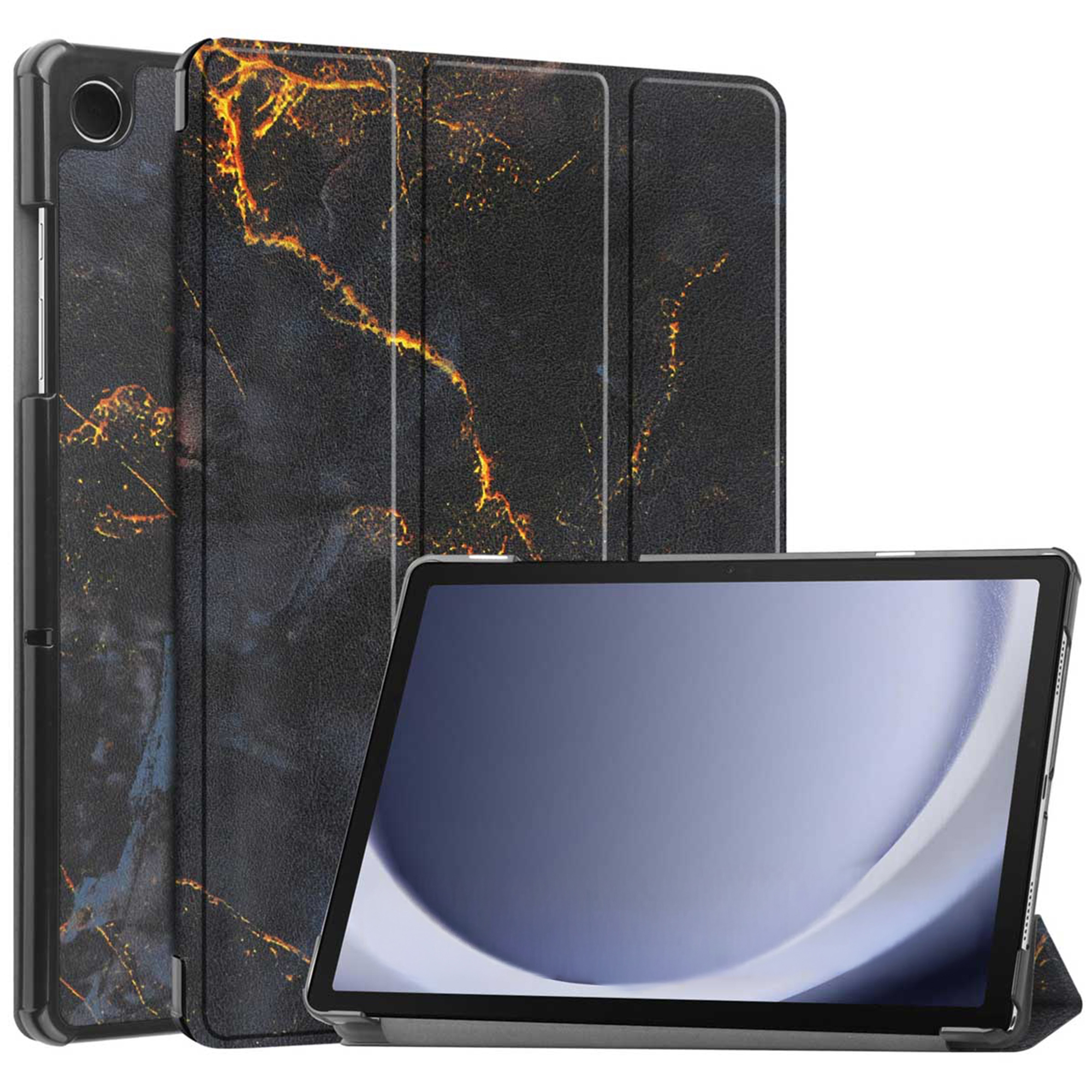 imoshion Design Trifold Bookcase voor de Samsung Galaxy Tab A9 Plus - Black Marble