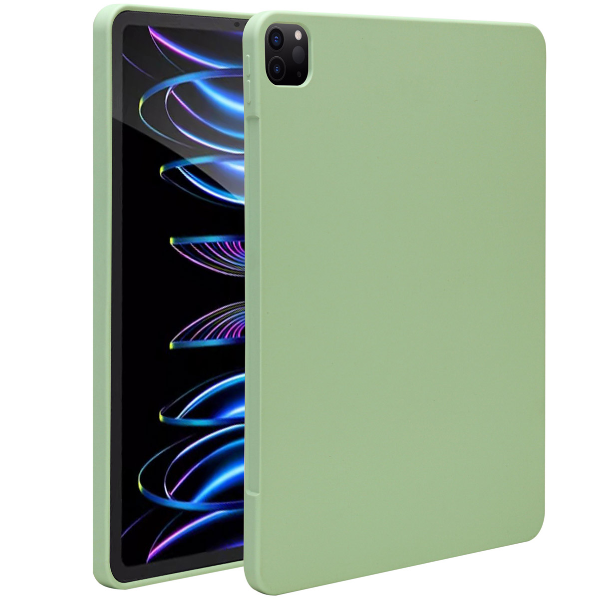 Accezz Coque Liquid Silicone avec porte-stylet Apple iPad Pro 12.9 (2022) / Pro 12.9 (2021) / Pro 12.9 (2020) - Vert clair