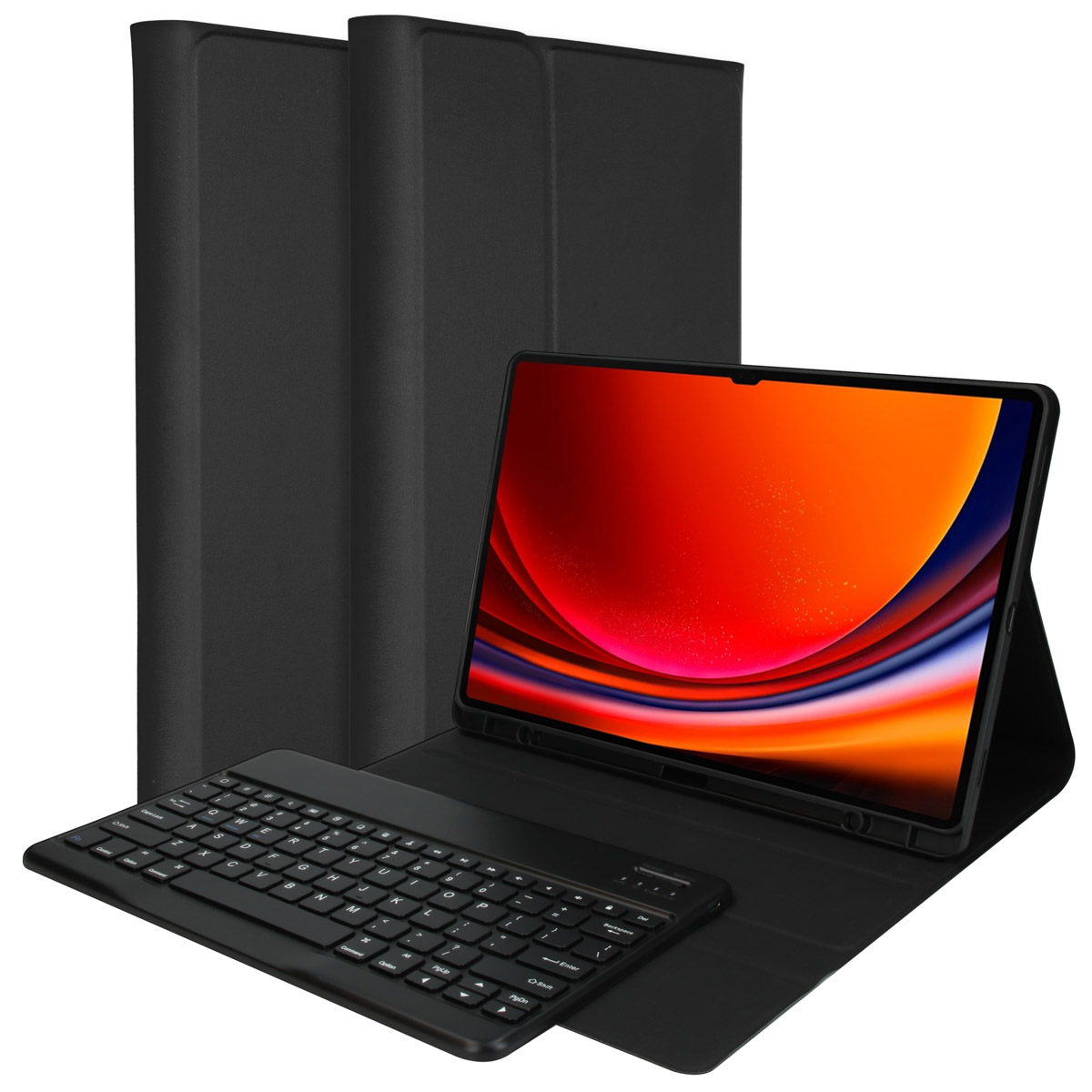 Accezz Étui de tablette Bluetooth Clavier Samsung Galaxy Tab S9 Plus - QWERTY / NL - Noir