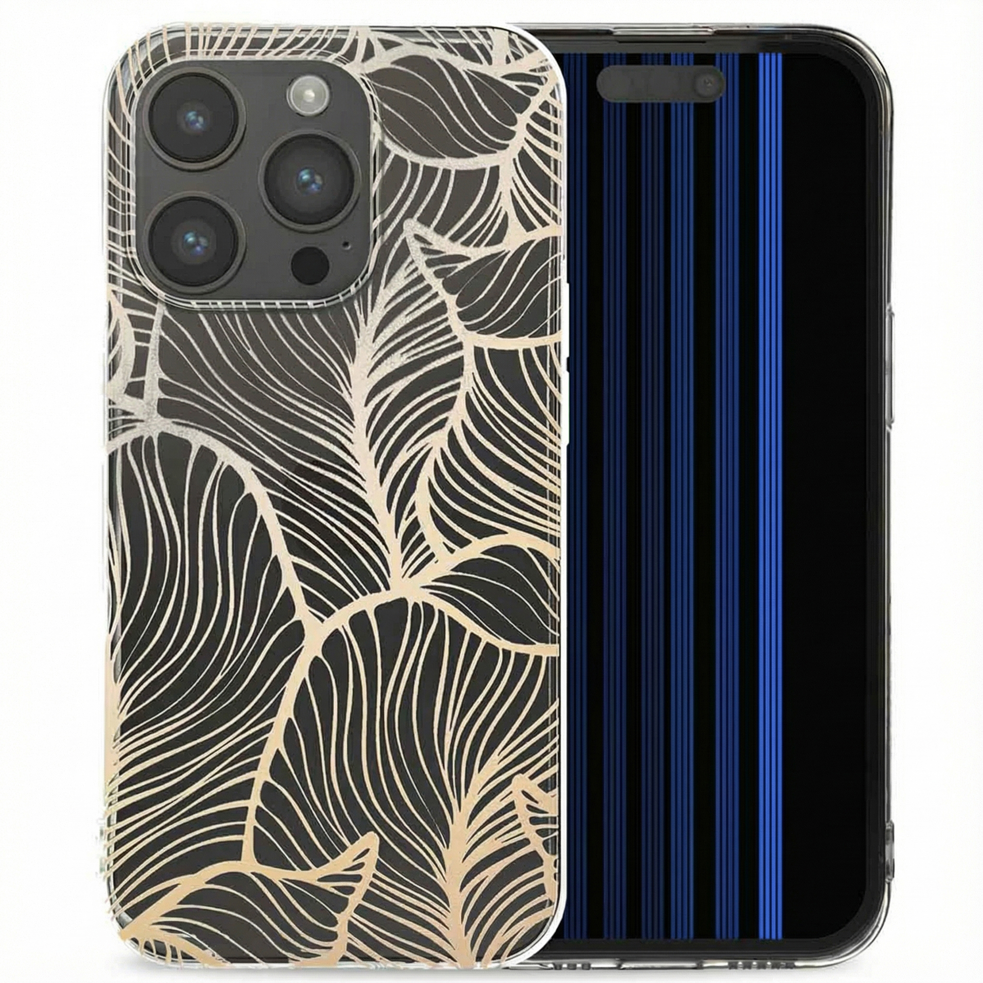 imoshion Design hoesje voor de Apple iPhone 15 Pro - Golden Leaves Transparant