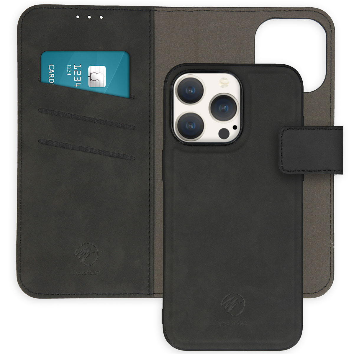 imoshion Etui de télephone luxe 2-en-1 amovible Apple iPhone 15 Pro Max - Noir