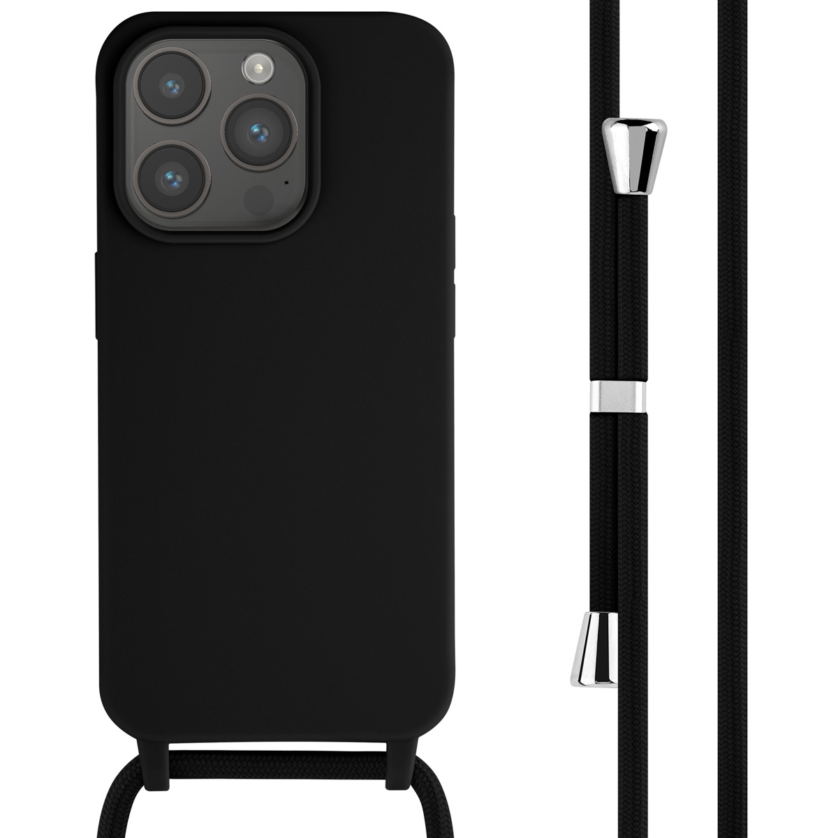 imoshion Siliconen hoesje met koord voor de Apple iPhone 15 Pro - Zwart