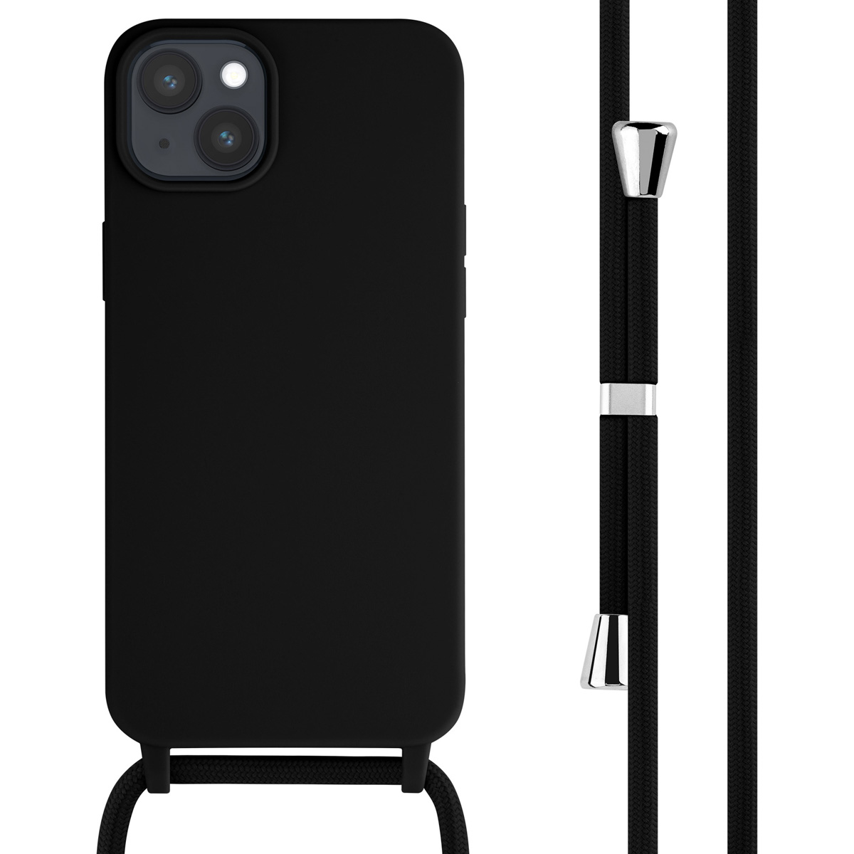 imoshion Siliconen hoesje met koord voor de Apple iPhone 15 Plus - Zwart