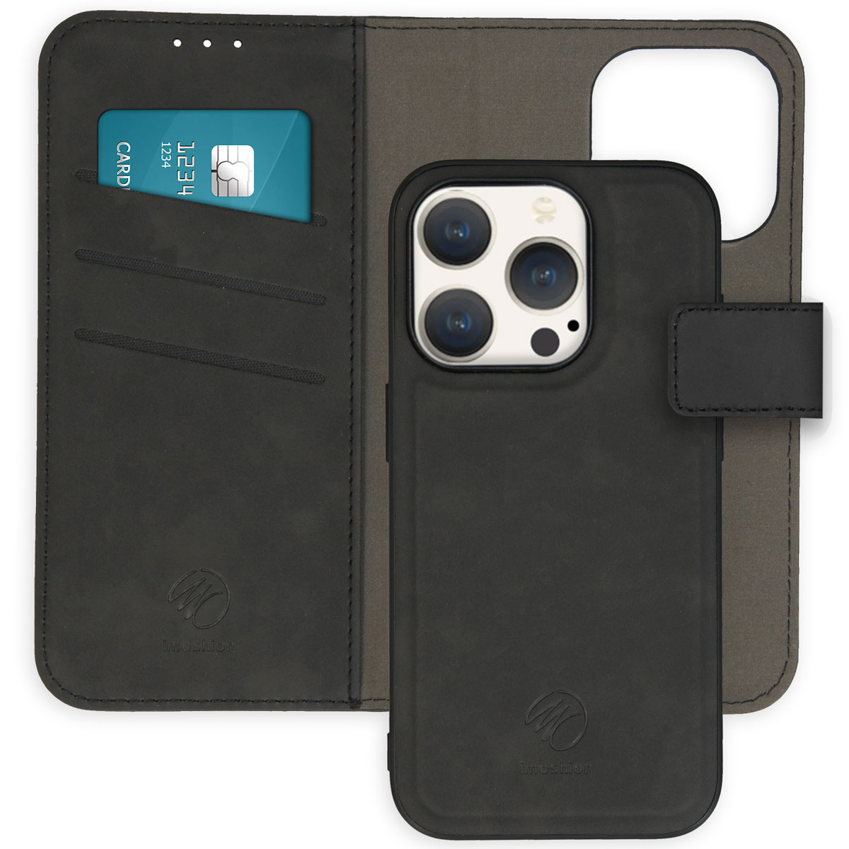 imoshion Etui de télephone luxe 2-en-1 amovible Apple iPhone 15 Pro - Noir