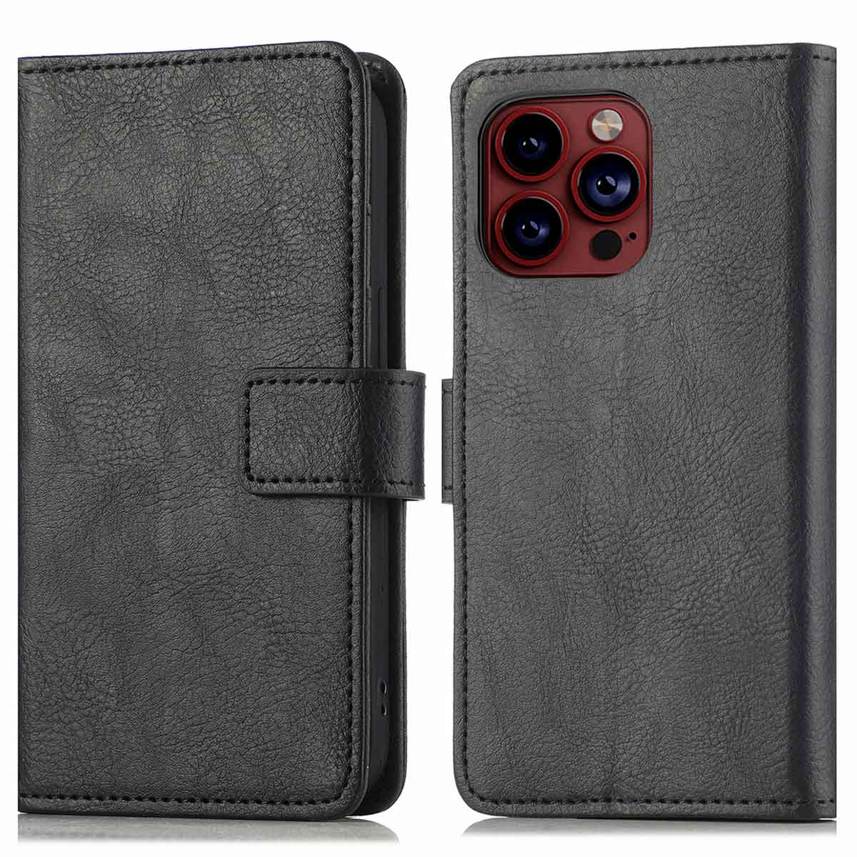 imoshion Luxe Bookcase voor de Apple iPhone 15 Pro - Zwart