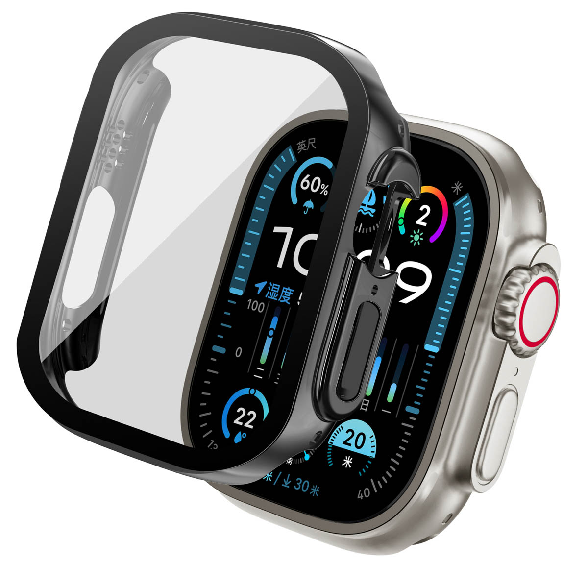 imoshion Full Cover Hardcase voor de Apple Watch Ultra / Ultra 2 / Ultra 3 - 49 mm - Zwart