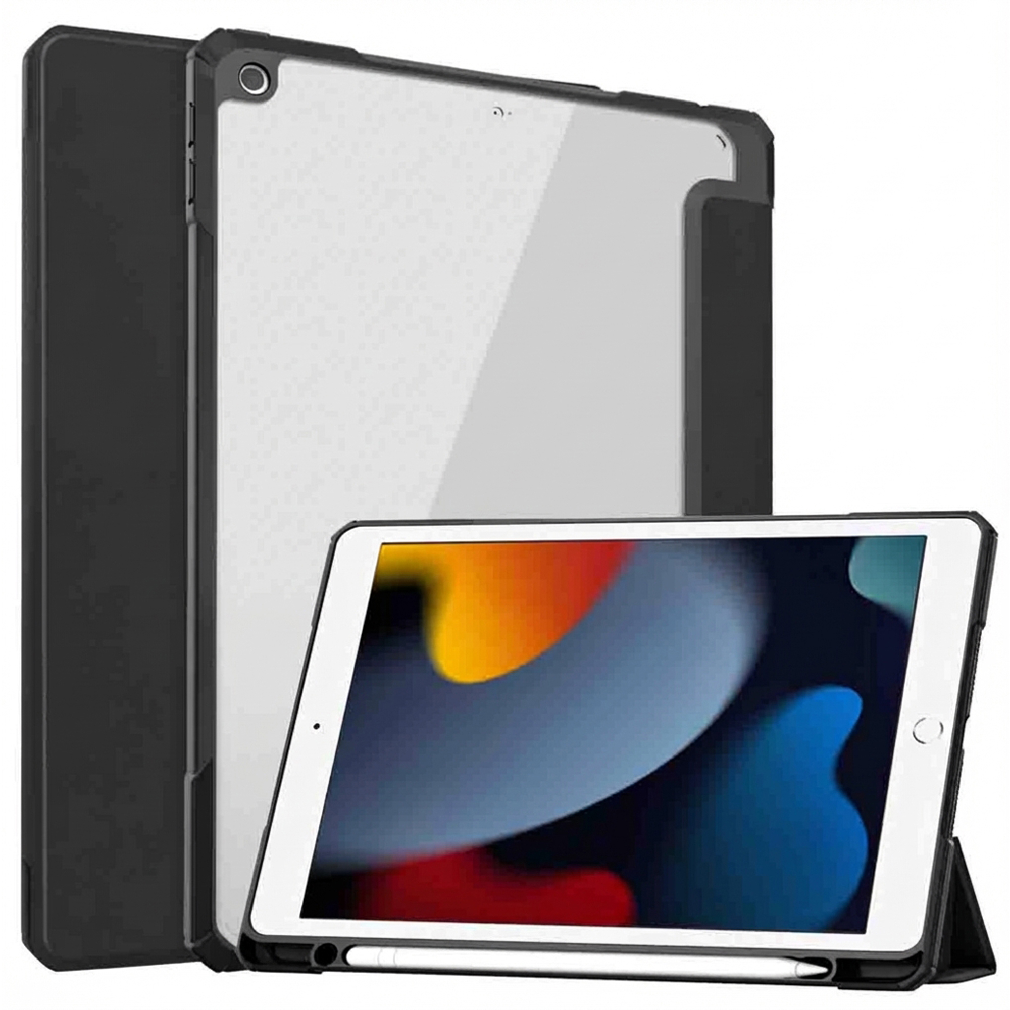 imoshion Trifold Hardcase Bookcase voor de Apple iPad 9 (2021) 10.2 inch / iPad 8 (2020) 10.2 inch / iPad 7 (2019) 10.2 inch - Zwart