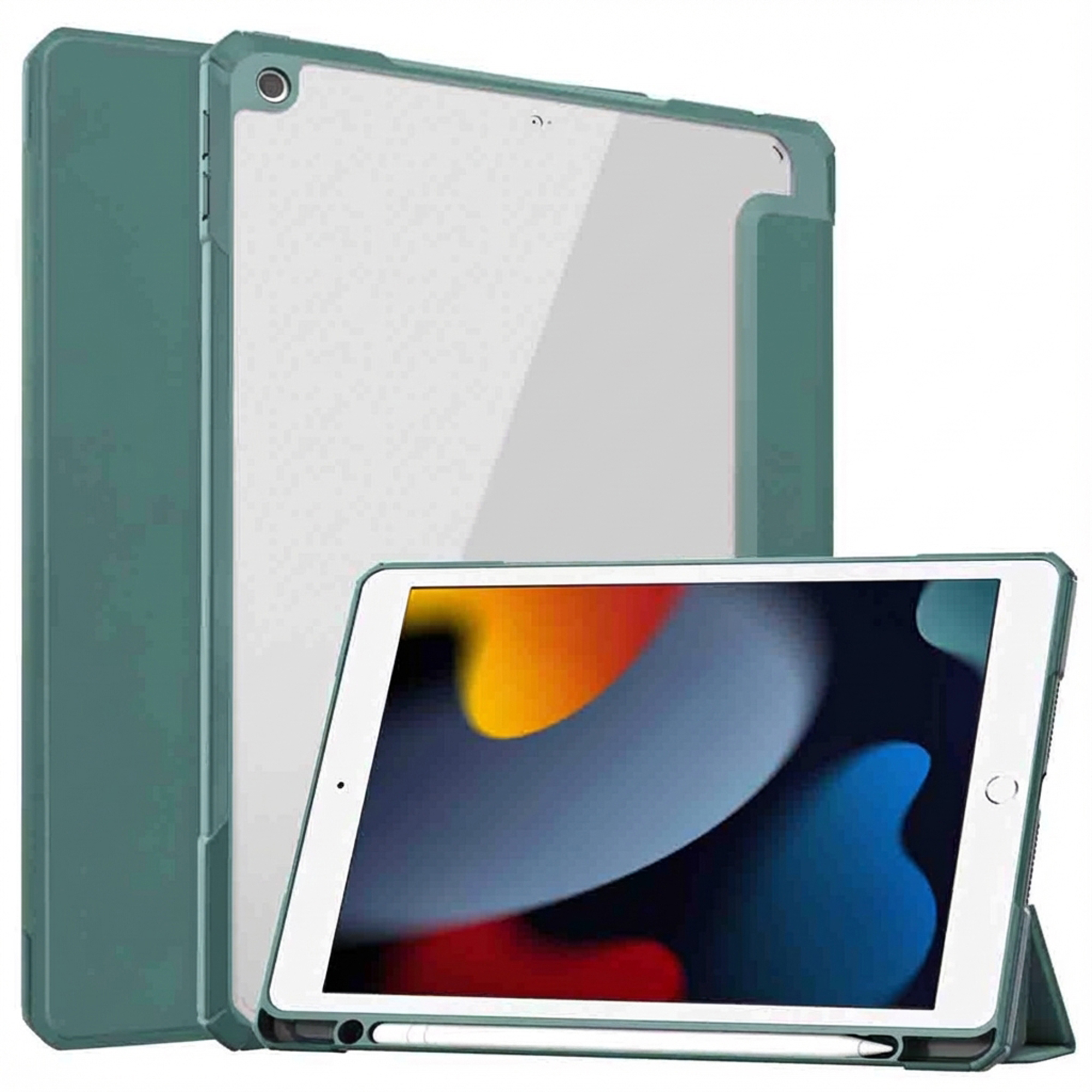 imoshion Trifold Hardcase Bookcase voor de Apple iPad 9 (2021) 10.2 inch / iPad 8 (2020) 10.2 inch / iPad 7 (2019) 10.2 inch - Groen