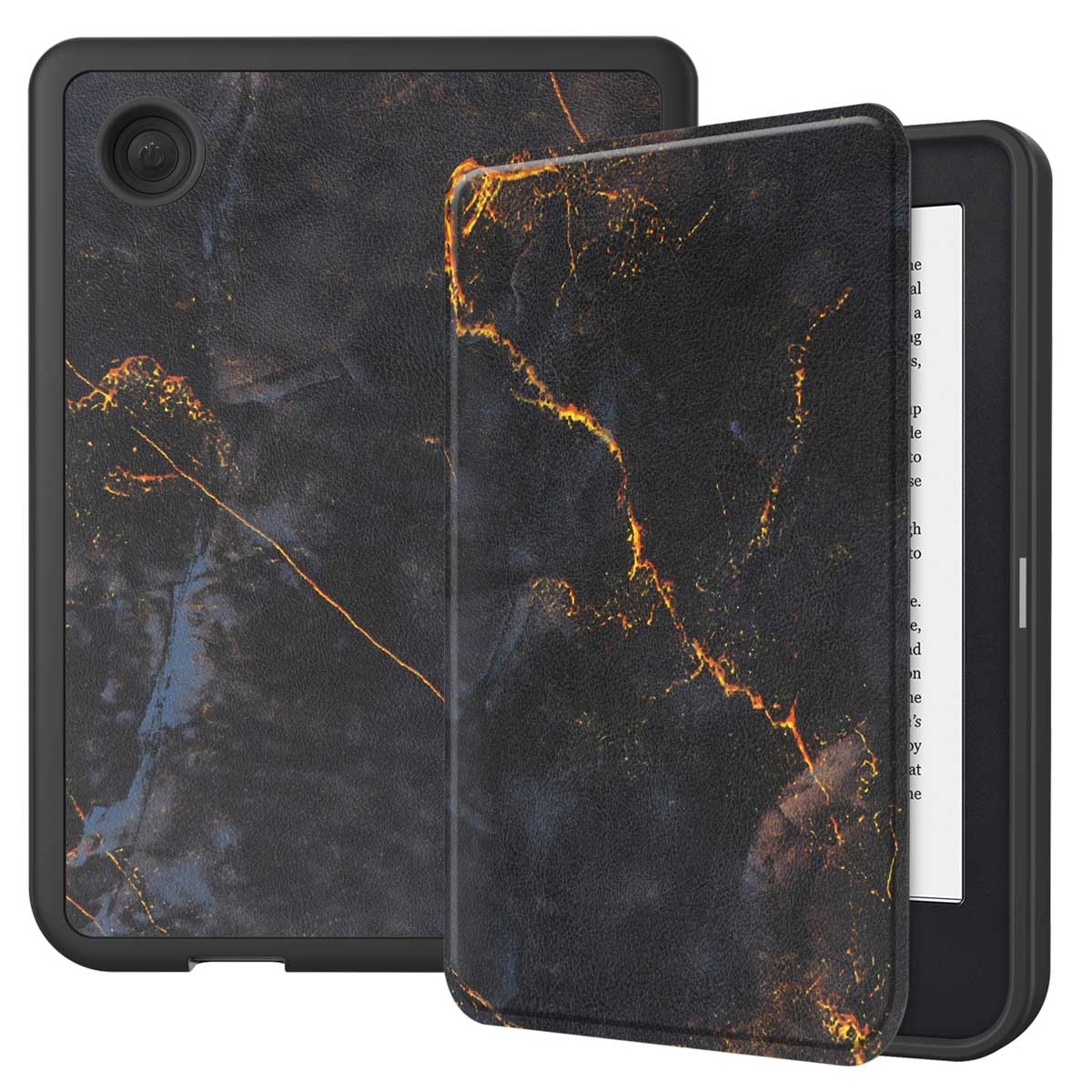 imoshion Étui á rabat Kobo Clara 2E / Tolino Shine 4 - Black Marble