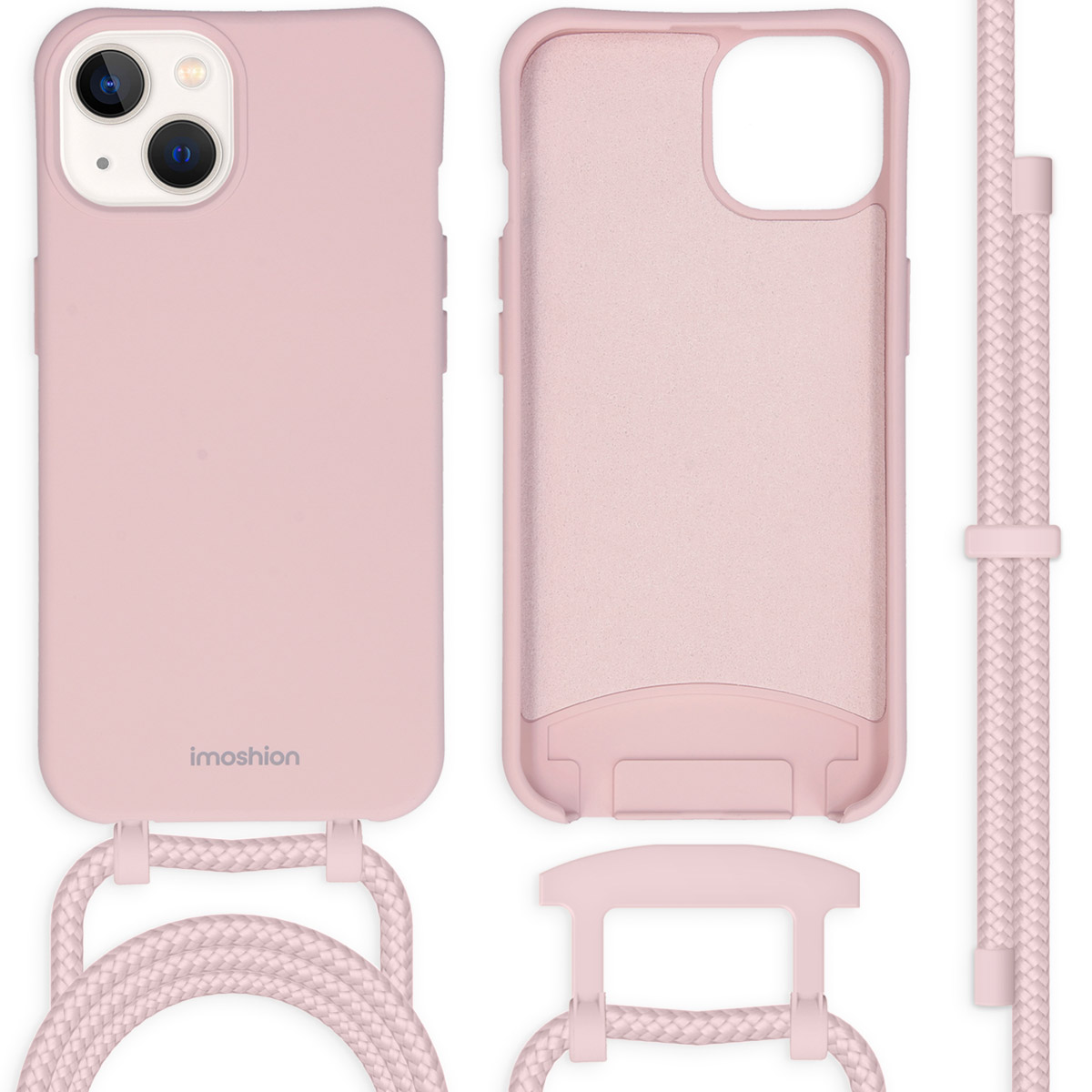 imoshion Coque de couleur avec cordon amovible Apple iPhone 13 - Rose