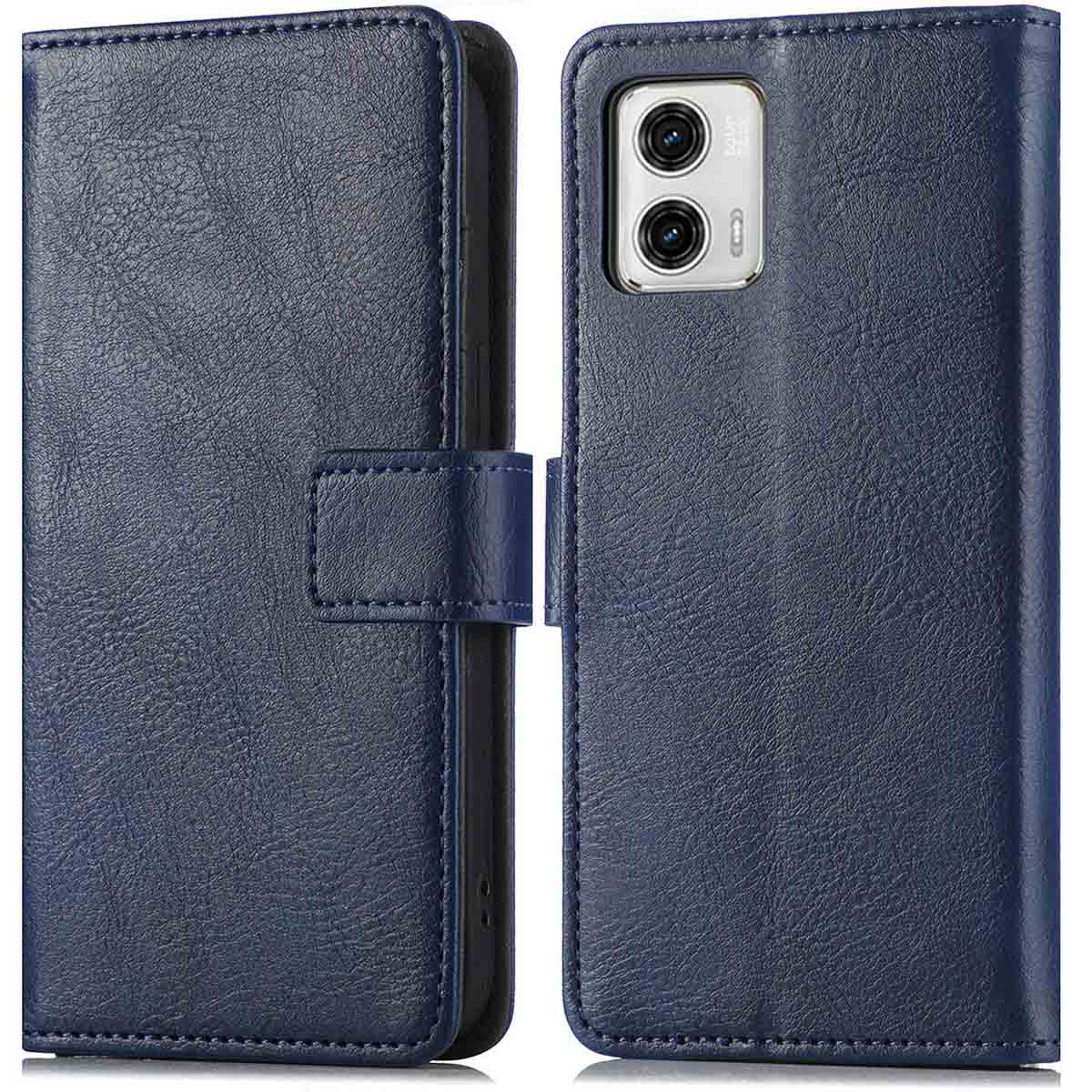 imoshion Luxe Bookcase voor de Motorola Moto G73 - Donkerblauw