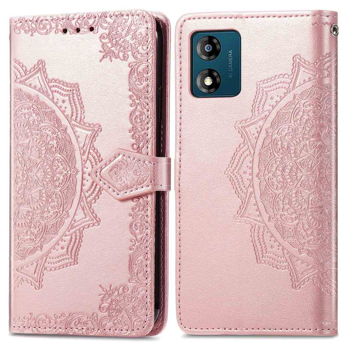imoshion Mandala Bookcase voor de Motorola Moto E13 - Rosé Goud