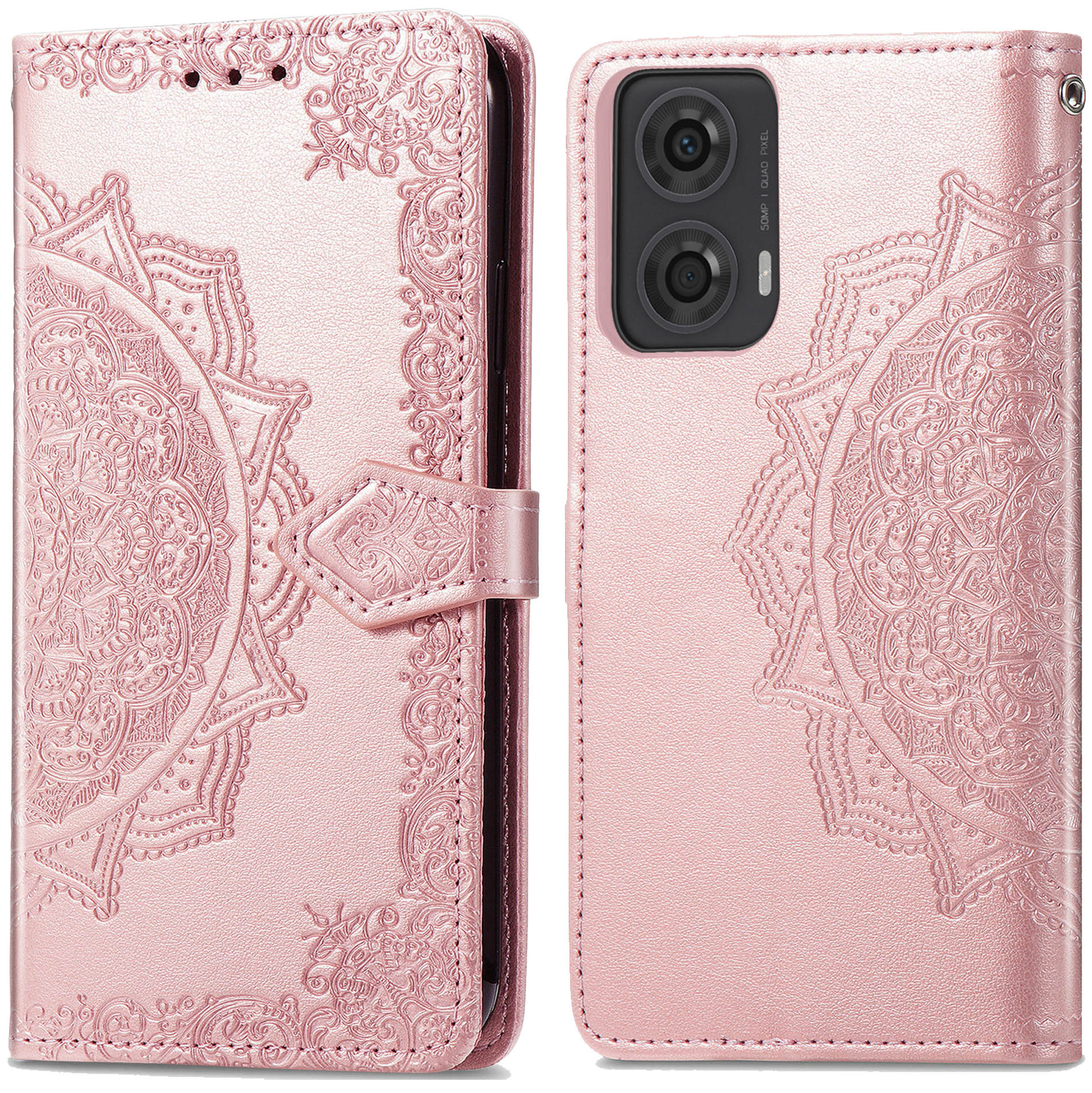 imoshion Mandala Bookcase voor de Motorola Moto G04 / G24 - Rosé Goud