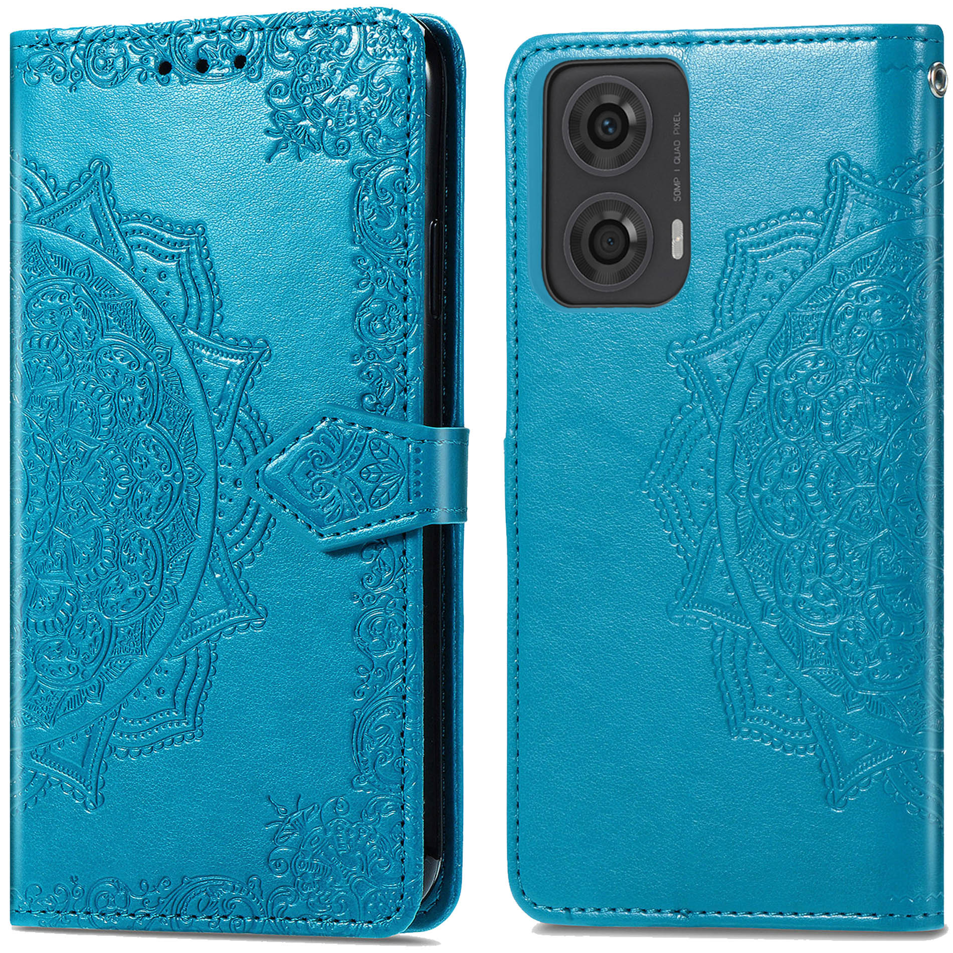 imoshion Mandala Bookcase voor de Motorola Moto G04 / G24 - Turquoise