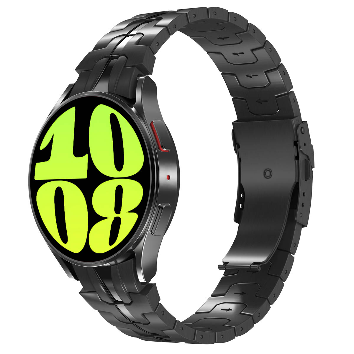 Accezz Steel Band voor de Samsung Galaxy Watch 4 / 5 / 6 / 7 / FE (20 mm) - Zwart