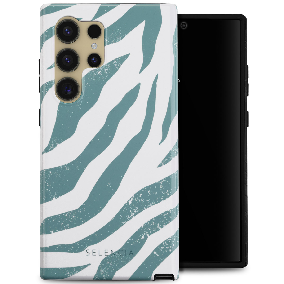 Selencia Coque arrière Vivid Samsung Galaxy S24 Ultra - Colorful Zebra Pine Blue