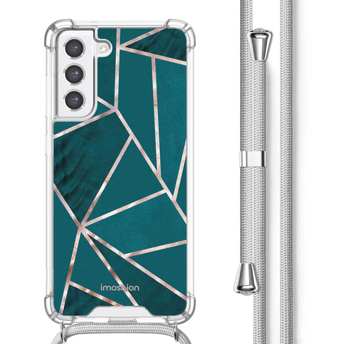 imoshion Design hoesje met koord voor de Samsung Galaxy S21 FE - Petrol Green Graphic