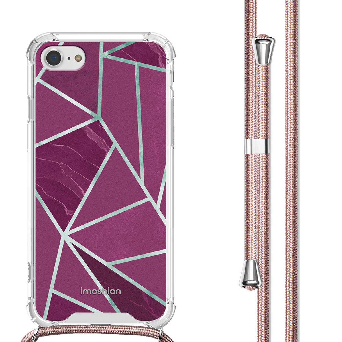 imoshion Design hoesje met koord voor de Apple iPhone SE (2022 / 2020) / 8 / 7 - Bordeaux Graphic