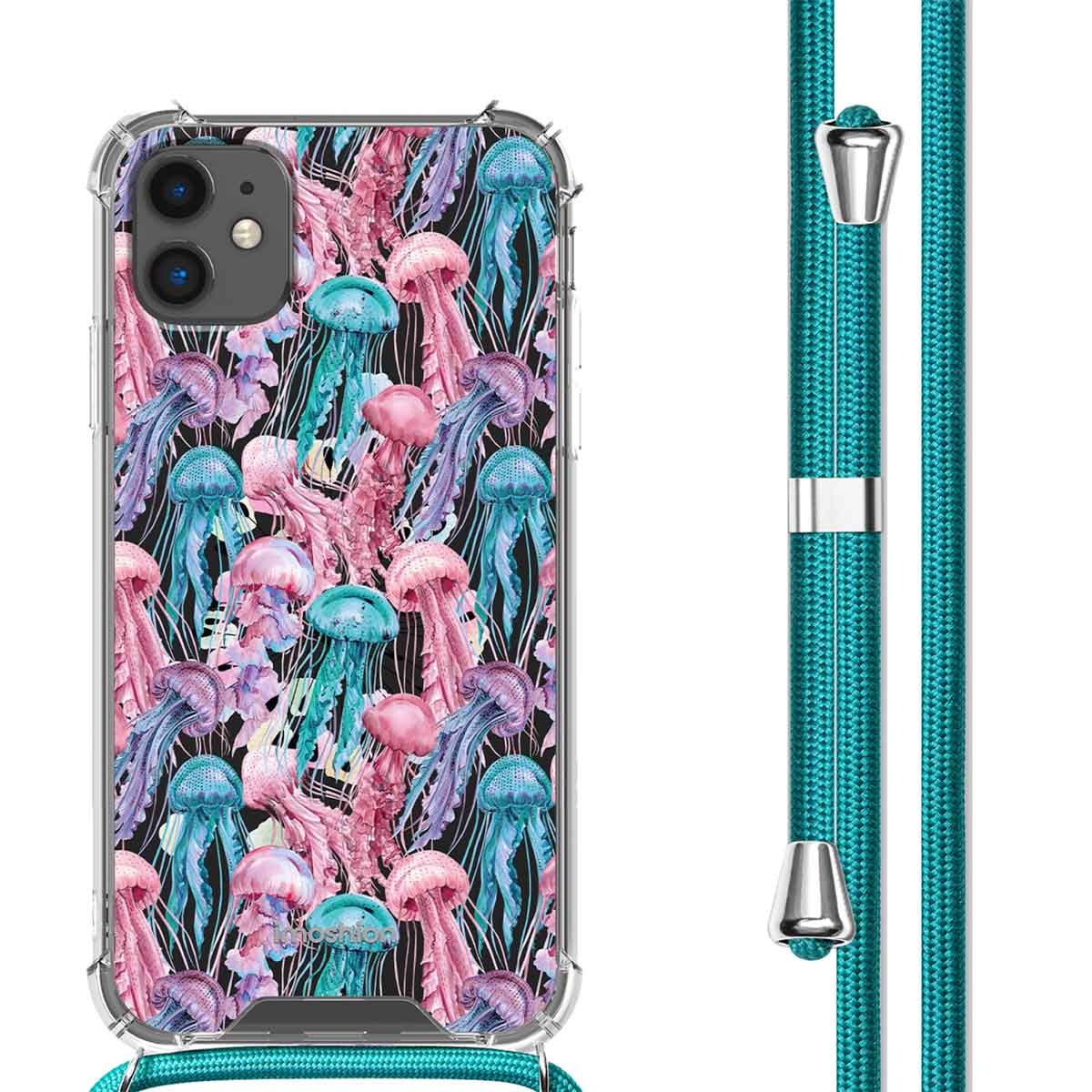 imoshion Coque Design avec cordon Apple iPhone 11 - Jellyfish Watercolor
