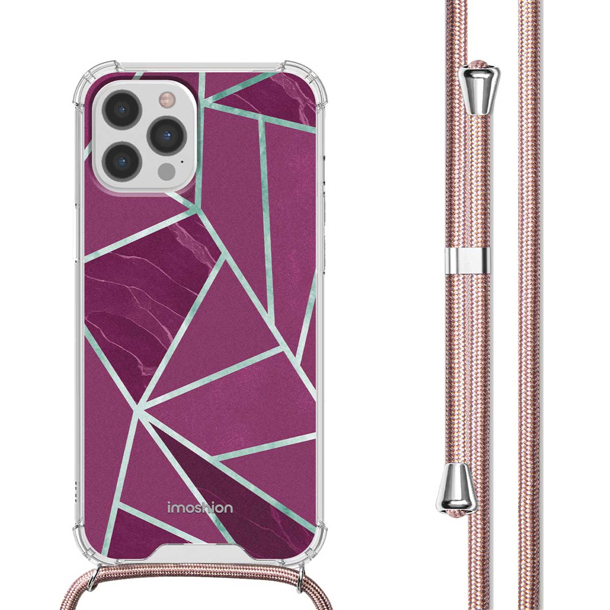 imoshion Coque Design avec cordon Apple iPhone 12 (Pro) - Bordeaux Graphic