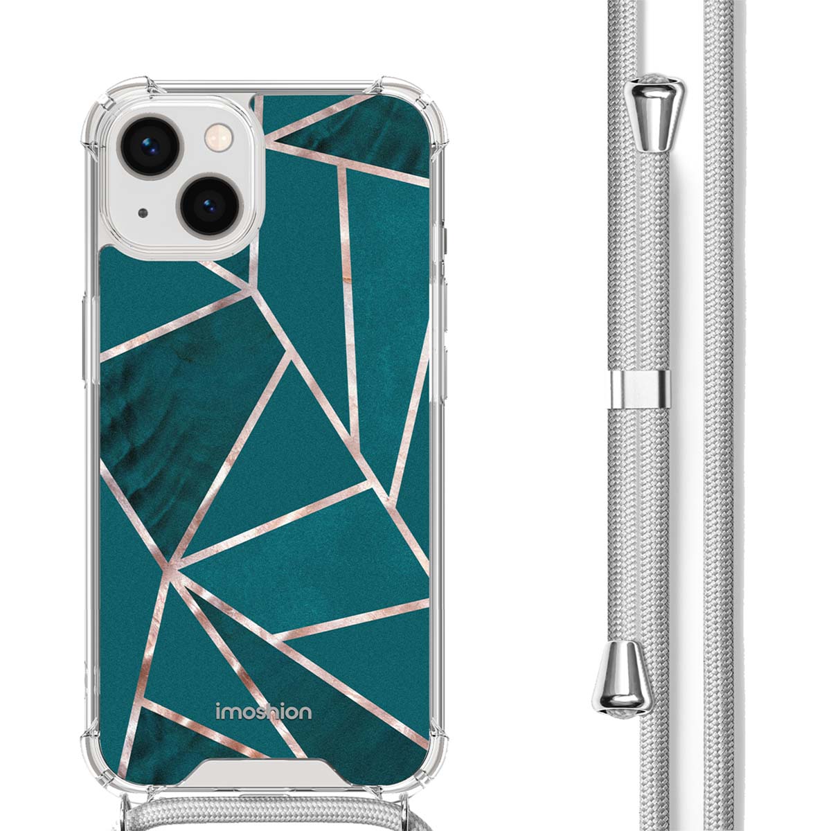 imoshion Design hoesje met koord voor de Apple iPhone 13 - Petrol Green Graphic