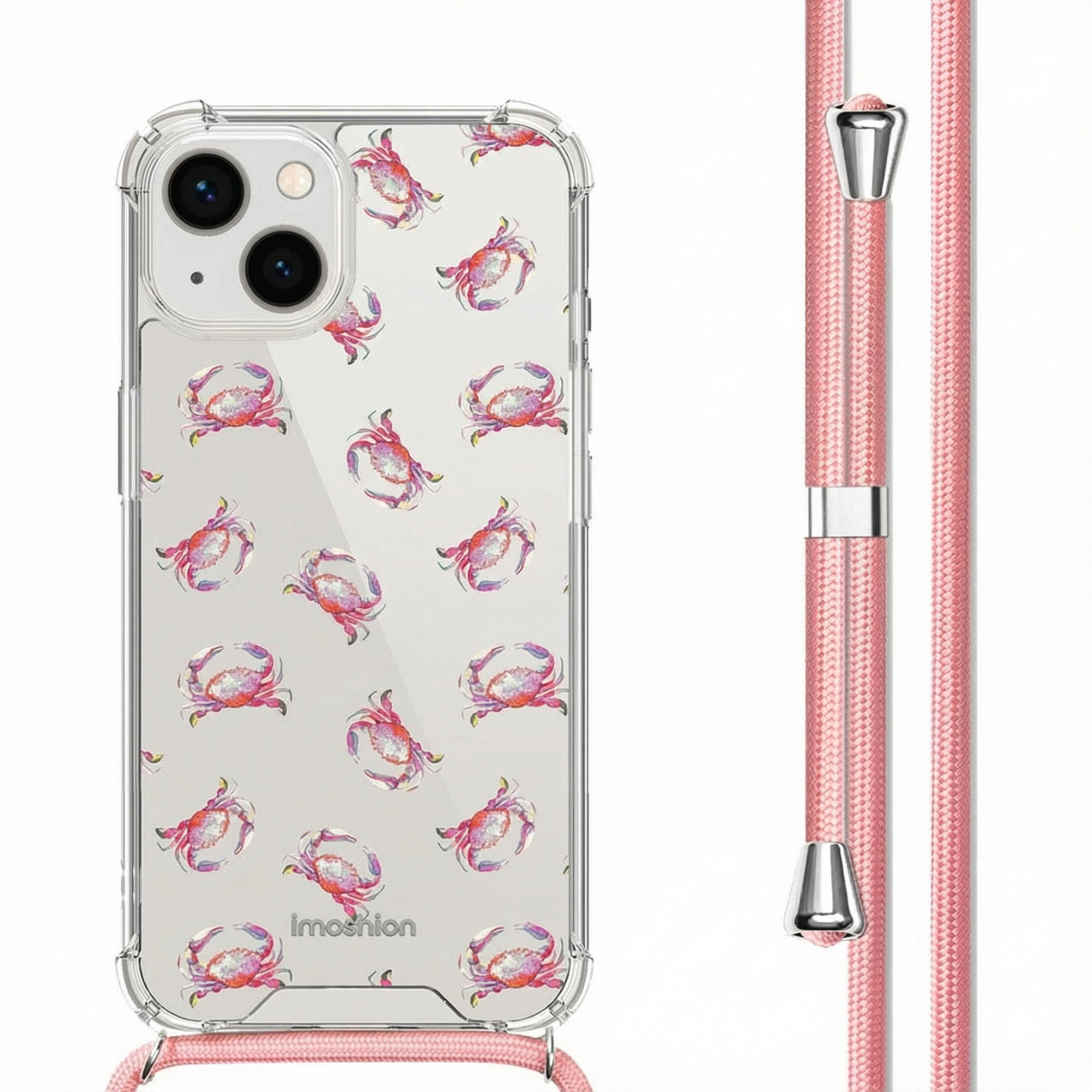 imoshion Design hoesje met koord voor de Apple iPhone 13 - Crab Watercolor