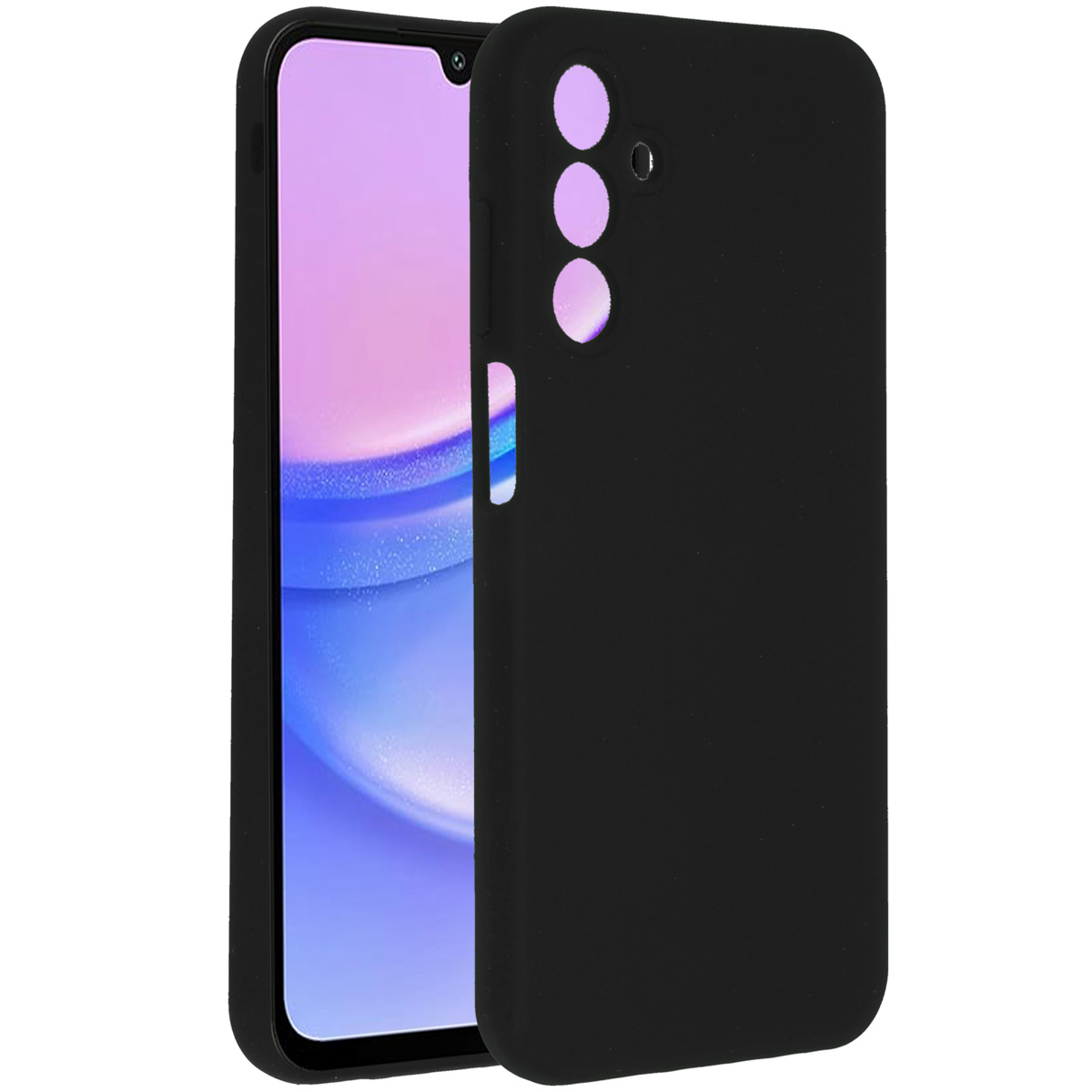 Accezz Liquid Silicone Backcover voor de Samsung Galaxy A15 (5G/4G) - Zwart