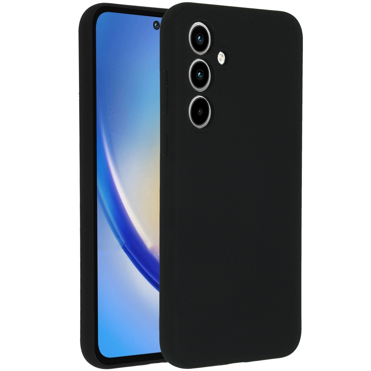 Accezz Liquid Silicone Backcover voor de Samsung Galaxy A35 - Zwart