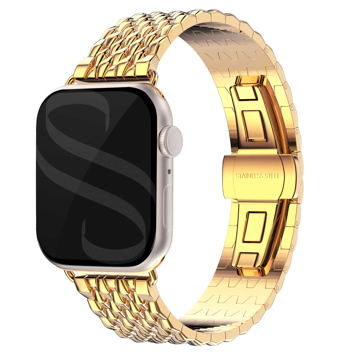 Selencia Bracelet dragon en acier Apple Watch | 38/40/41/42 mm - Doré