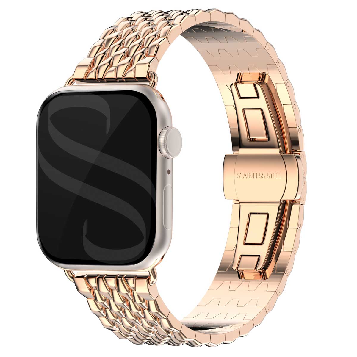 Selencia Bracelet dragon en acier Apple Watch | 38/40/41/42 mm - Rose Doré