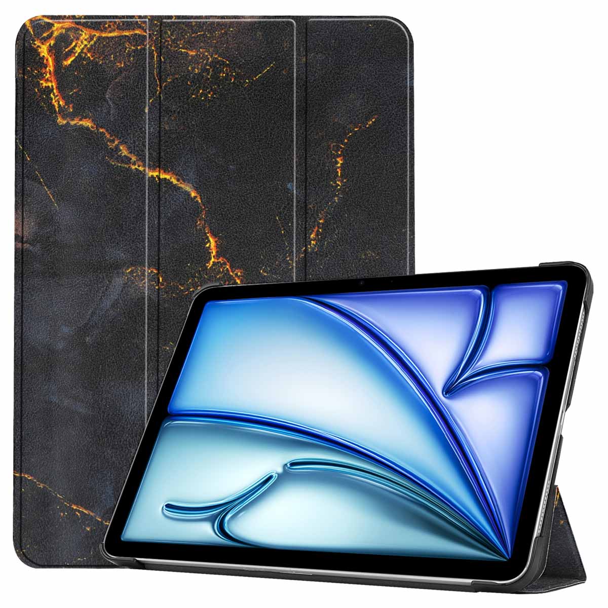 imoshion Design Trifold Bookcase voor de Apple iPad Air 13 inch (2026) M4 / (2025) M3 / (2024) M2 - Black Marble