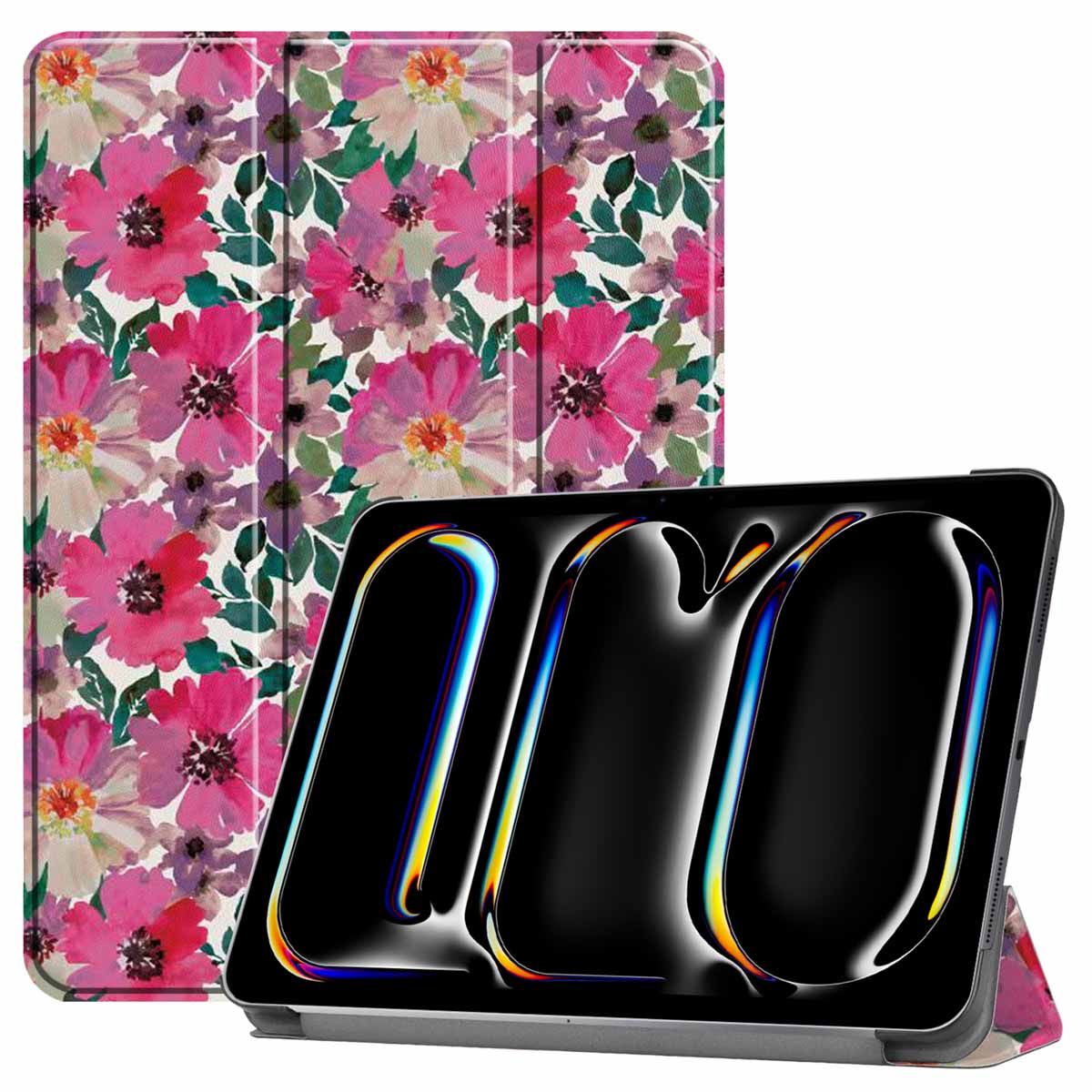 imoshion Coque tablette Design Trifold Apple iPad Pro 13 (2025) M5 / (2024) M4 - Floral Water Color